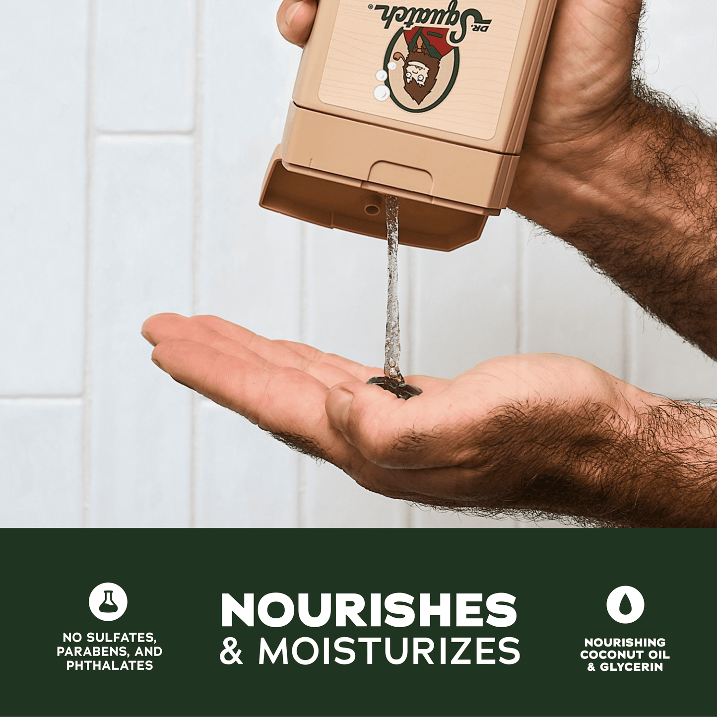 Natural Body Wash for Men - Non-Exfoliating - Pine Tar + Wood Barrel Bourbon