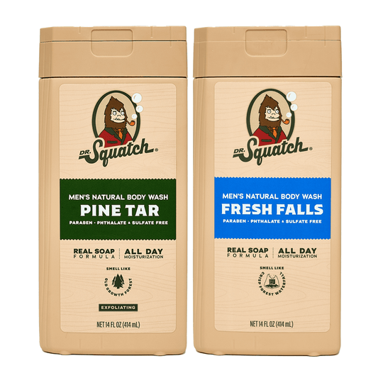 Natural Body Wash for Men - Exfoliating and Non-Exfoliating - Pine Tar + Fresh Falls