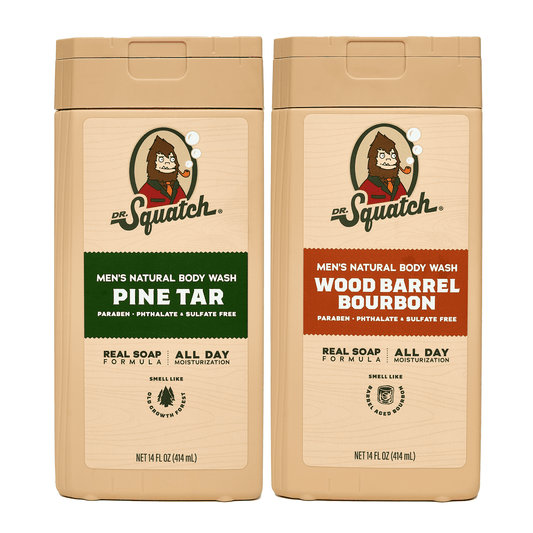 Natural Body Wash for Men - Non-Exfoliating - Pine Tar + Wood Barrel Bourbon