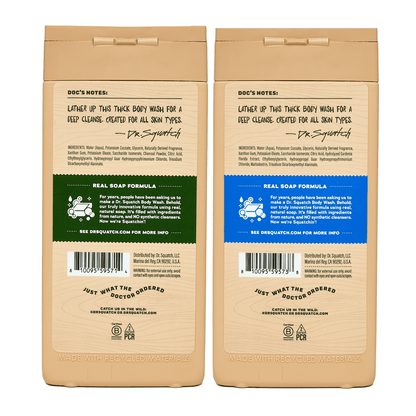 Natural Body Wash for Men - Exfoliating and Non-Exfoliating - Pine Tar + Fresh Falls