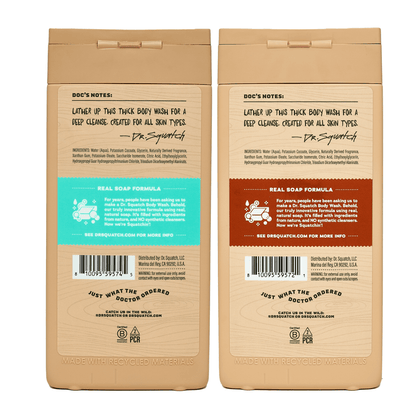 Natural Body Wash for Men - Non-Exfoliating - Coconut Castaway + Wood Barrel Bourbon