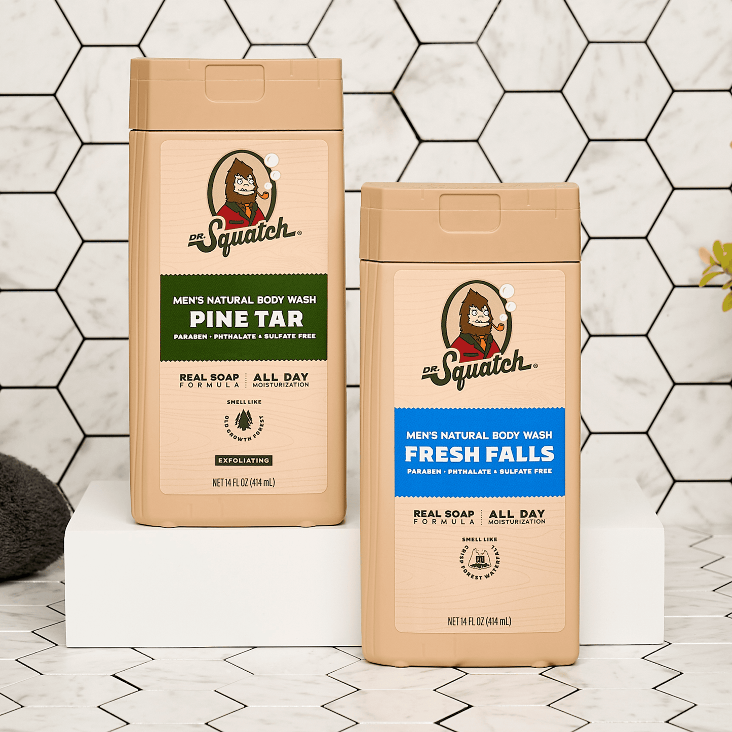 Natural Body Wash for Men - Exfoliating and Non-Exfoliating - Pine Tar + Fresh Falls