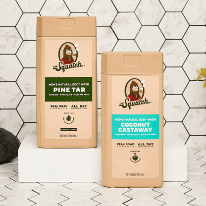 Natural Body Wash for Men - Exfoliating and Non-Exfoliating - Pine Tar + Coconut Castaway